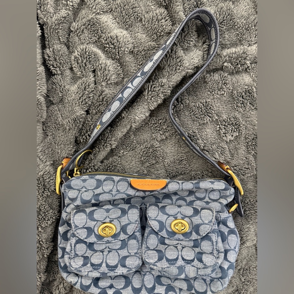 Coach Signature Denim Shoulder Bag